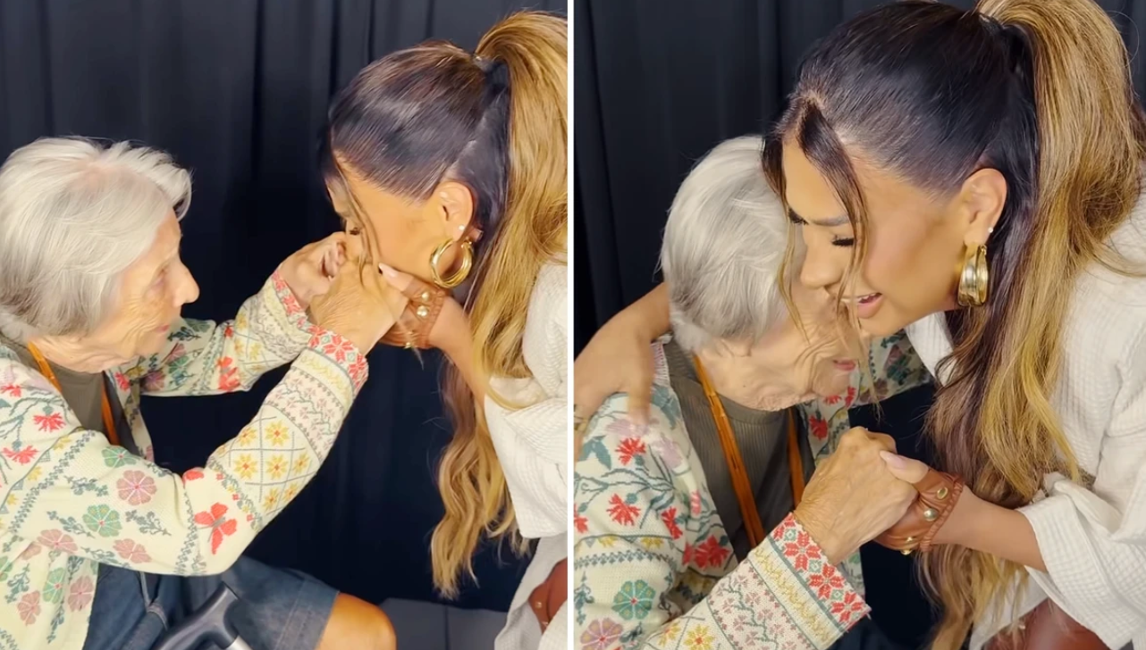 Simone Mende realiza sonho de fã de 94 anos e